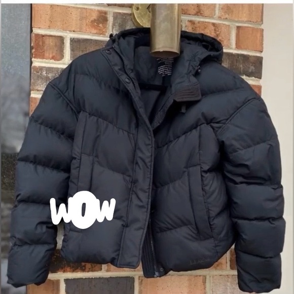 L.L. Bean Kids Black Down Jacket hooded size S - Picture 17 of 17